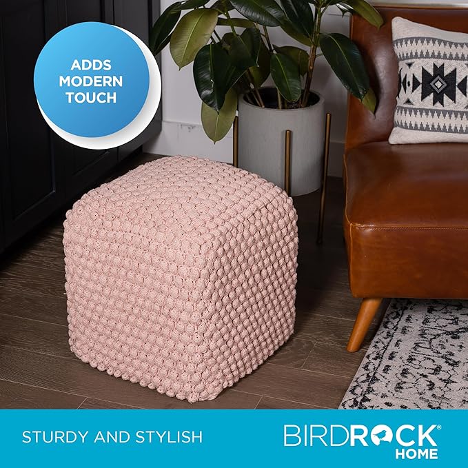 BIRDROCK HOME Buds Pouf Foot Stool Ottoman - Image 3