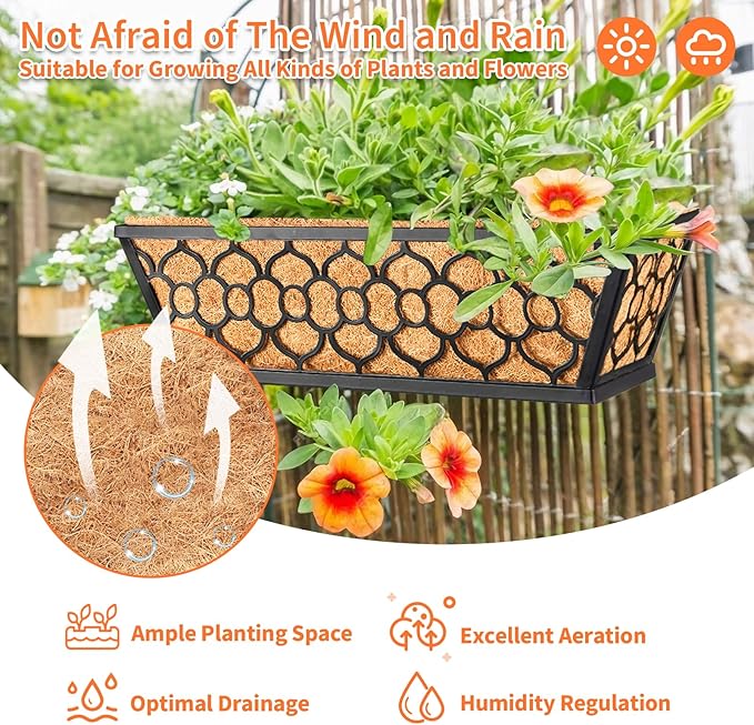 Riare 4 Pack 16 Inch Window Boxes Planters - Image 6