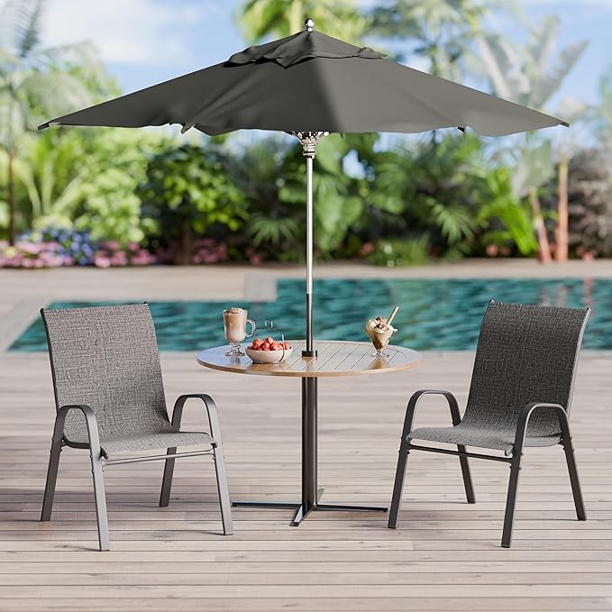 Betterhood Patio Chairs Set of 2, Stackable Outdoor Dining Chairs Set by Betterhood