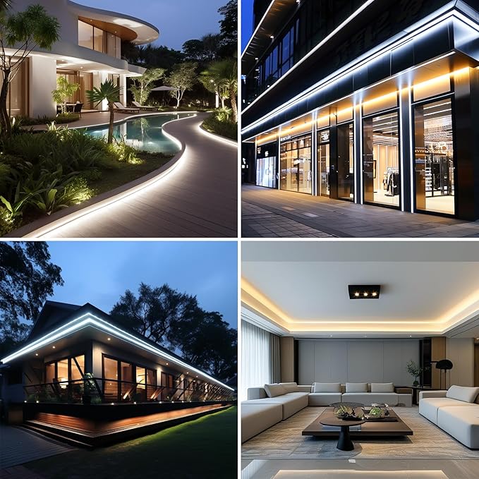 AC 110V COB LED Strip Lights Outdoor Waterproof 65.6ft, 4000K Natural White - Image 5