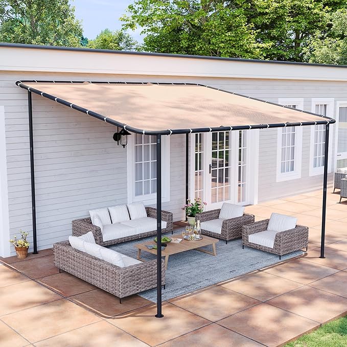 Aoxun 10x12 Lean to Gazebo Outdoor Pergola by Aoxun