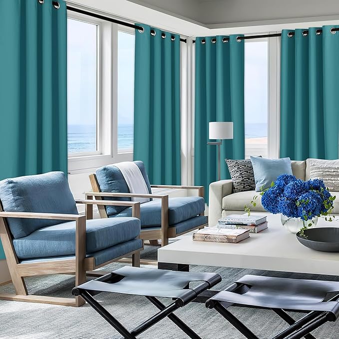 NICETOWN Peacock Teal Outdoor Curtain by NICETOWN