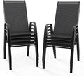 VINGLI Patio Chairs Set of 8 – Stackable Outdoor Dining Chairs by VINGLI