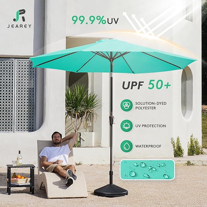 JEAREY 9FT Outdoor Patio Umbrella Market Umbrella - Image 3
