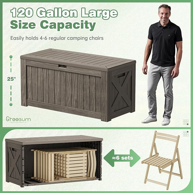 Greesum Outdoor Storage Box 120 Gallon Storage Bin - Image 5