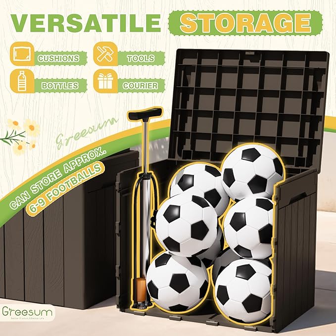Greesum 31 Gallon Deck Box for Outside, All Weather Outdoor Storage Boxes for - Image 6