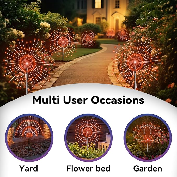 Garden Outdoor Lights, 2 Pack 120 LED Solar Garden Lights Fairy Lights Outdoor - Image 5