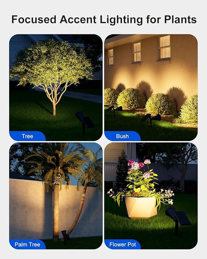 2 Pack Solar Spotlights Outdoor Waterproof - Image 6