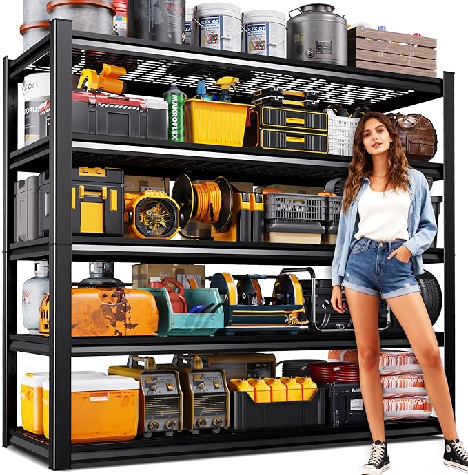 72" H Garage Shelving Heavy Duty Storage Shelves, Adjustable Metal Shelving Unit by Unknown