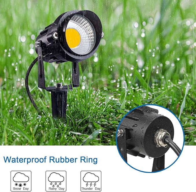 SUNVIE LED Outdoor Spotlight 12W Landscape Lighting 120V AC Waterproof - Image 4