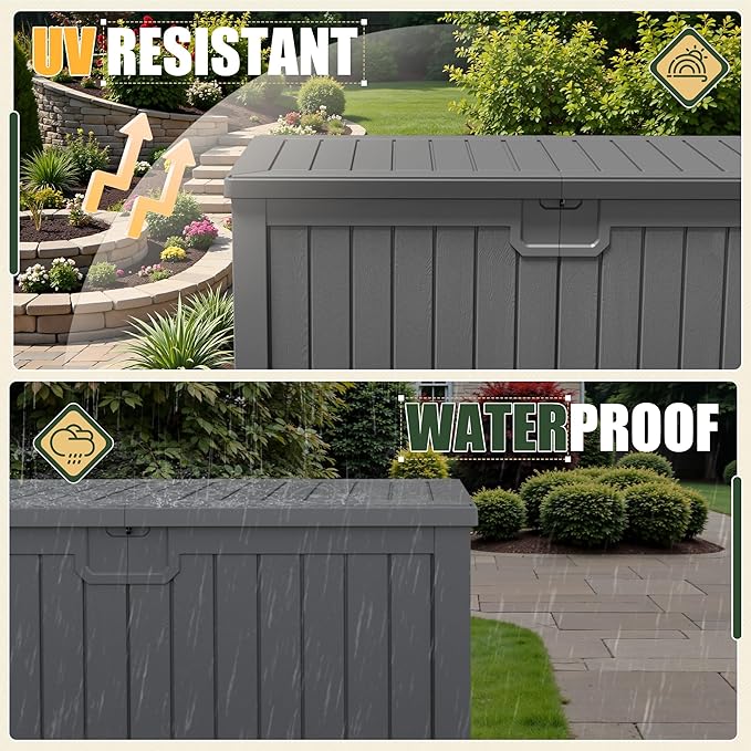 JUMMICO 250 Gallon Outdoor Resin Deck Box - Image 4