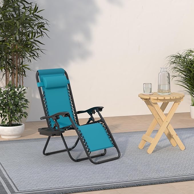 Best Choice Products Set of 2 Adjustable Steel Mesh Zero Gravity Lounge Chair - Image 2