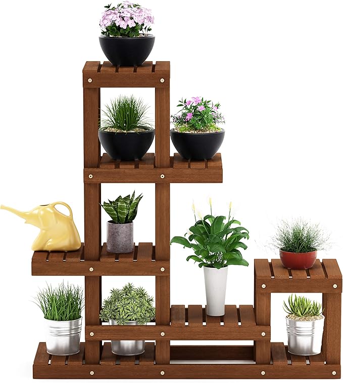 Furinno FG18451 Tioman Hardwood Patio Furniture Outdoor Flower Stand in Teak Oil - Image 2