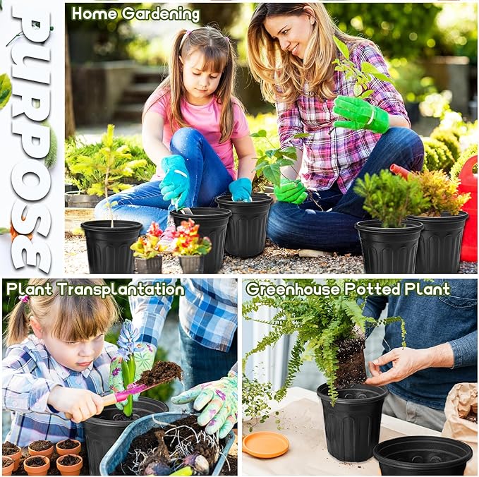 OJYUDD 60 Pack 1 Gallon Flexible Plant Nursery Pots, Thickened Soft Plastic - Image 6