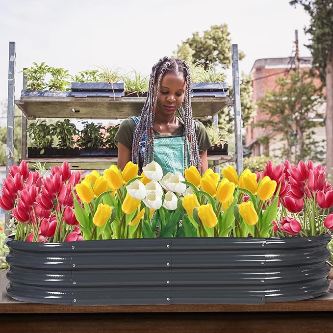 Raised Garden Bed Galvanized Planter Box Outdoor, Rot-Resistant Metal Garden - Image 6