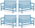 SERWALL Outdoor Bench, HDPE Outdoor Benches Weatherproof, 2-Person Garden Bench by SERWALL