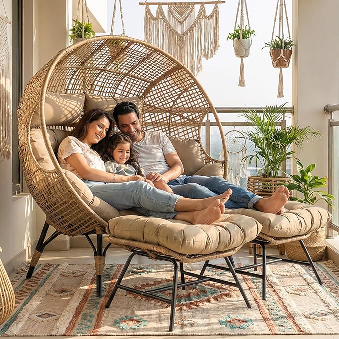NICESOUL Indoor Outdoor Double Egg Chair - Image 2