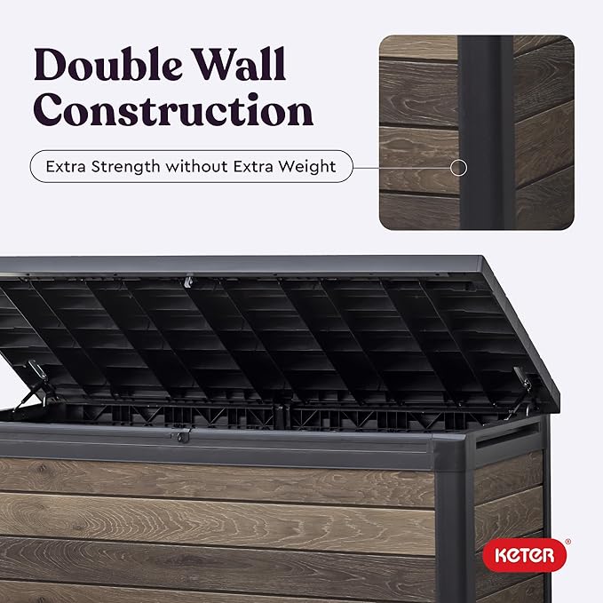 Keter Signature Collection 150 Gallon Resin Deck Box Organization and Storage - Image 9
