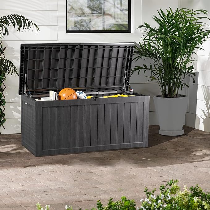 TARKARI 200 Gallon Lockable Resin Deck Box, Waterproof & UV-Resistant Outdoor - Image 5