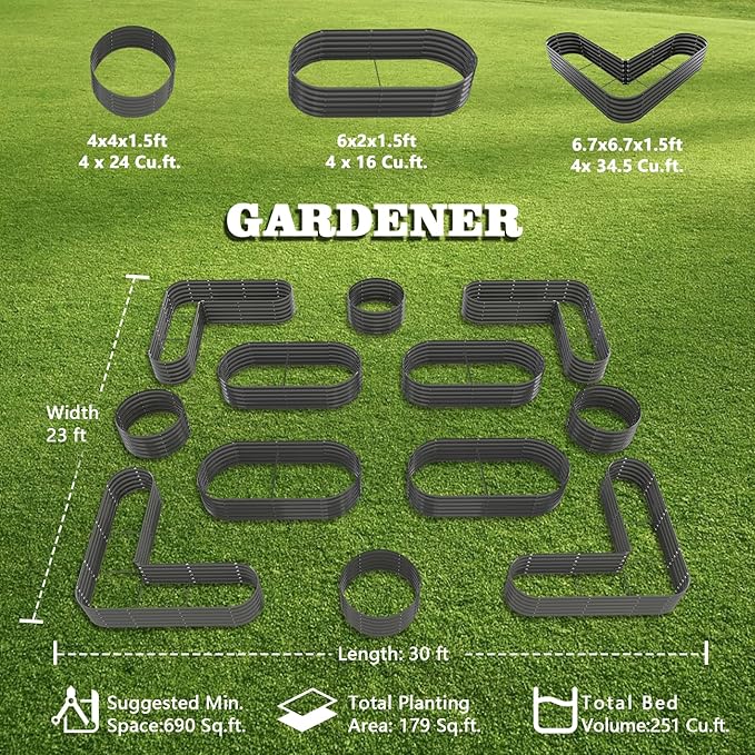 A ANLEOLIFE 12-Pack Galvanized Raised Garden Beds Outdoor, Whole Backyard Farm - Image 2