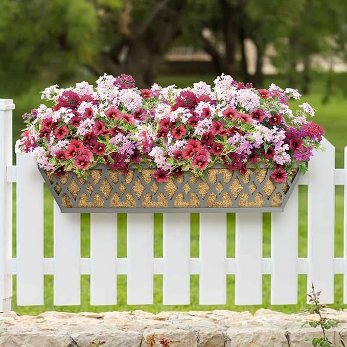 4 Pack 24 Inch Window Boxes Planters Railing Planter Box - Image 4