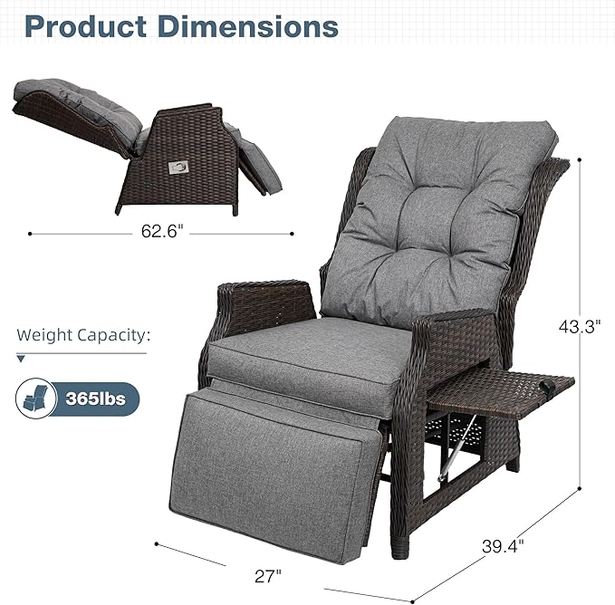 Outdoor Indoor Wicker Recliner - Image 2