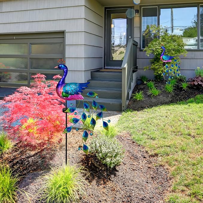 DREAMSOUL Peacock Solar Garden Lights Outdoor Decorative Stake, Waterproof - Image 3