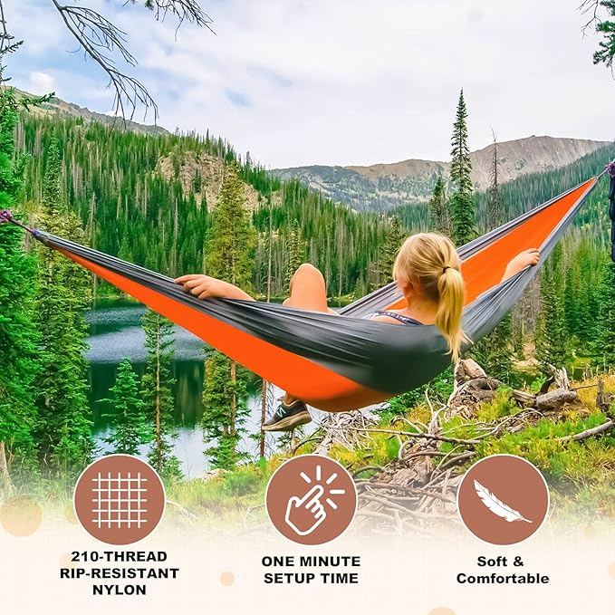 SZHLUX Camping Hammock Double & Single Portable Hammocks - Image 4