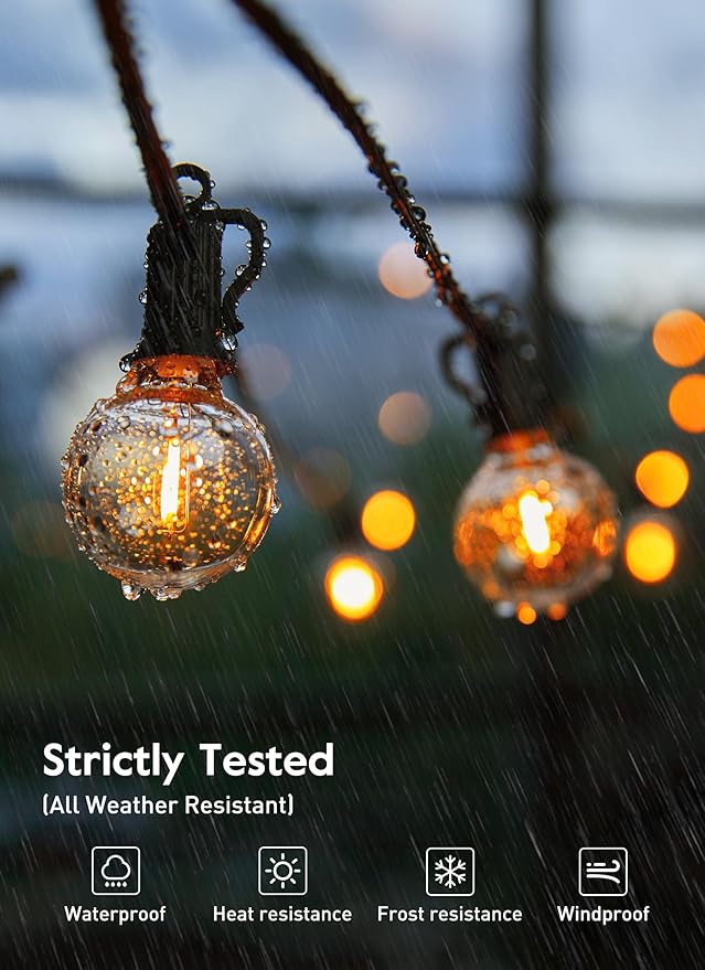 Brightown 30FT LED Outdoor String Lights, Plug-in Waterproof Patio Lights - Image 2