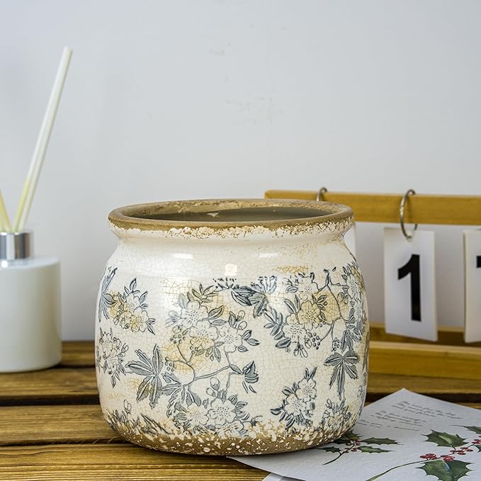 Vintage Ceramic Ice Crack Flower Pot - Image 9