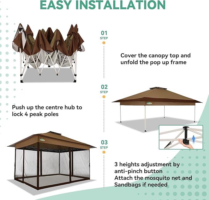 COBIZI 13x13 FT Pop up Gazebo on Clearance - Image 6