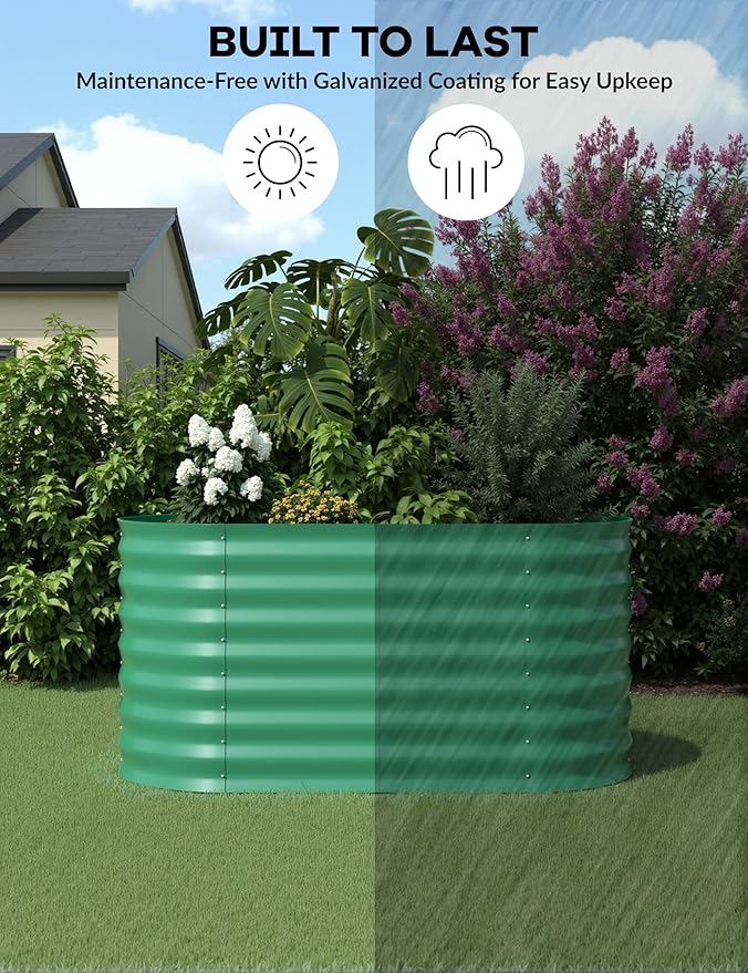 GarveeLife 4x2x2 ft Galvanized Raised Garden Bed - 24 in Tall Metal Planter Box - Image 7