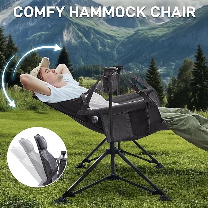 EVER ADVANCED Padded Hammock Camping Chair, Oversized Heavy Duty Swing Chair - Image 3
