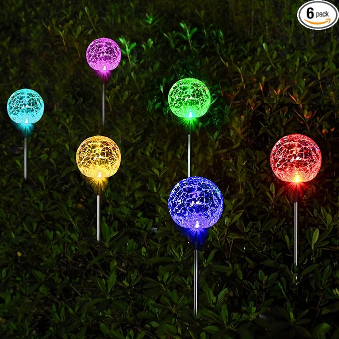 SOLPEX Solar Garden Lights 6 Pack, Solar Lights Outdoor Decorative, Solar Globe by Solpex