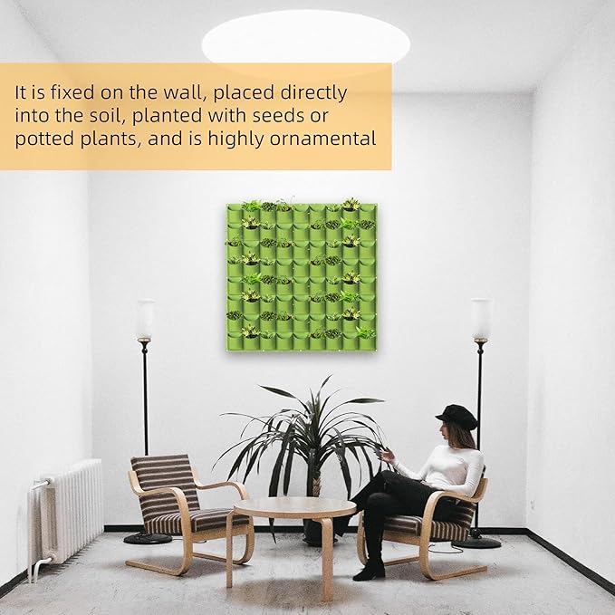 LITLANDSTAR Hanging Vertical Wall Planter, 72 Pockets, 100cm x 100cm, - Image 6