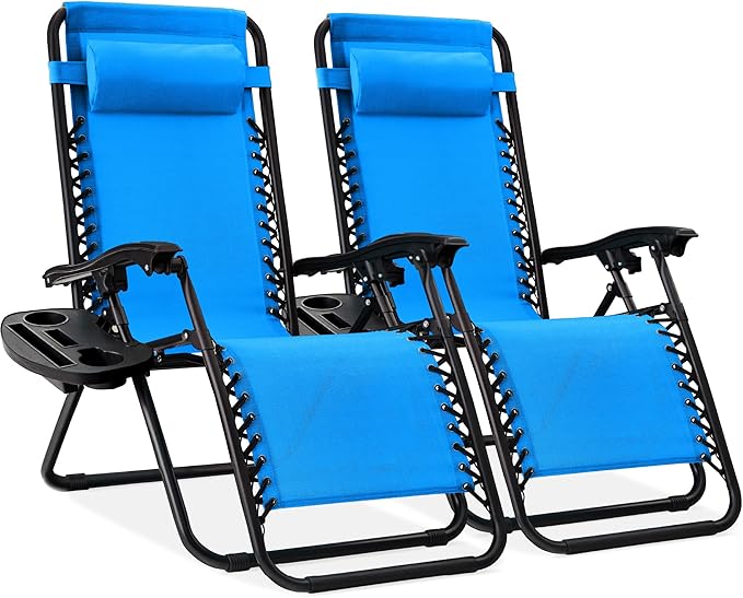 Best Choice Products Set of 2 Adjustable Steel Mesh Zero Gravity Lounge Chair by BestChoiceProducts