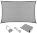 Eden's Decor Straight Flat-Edged Sun Shade Sail Rectangular 10' x 12' Grey by EdensDecorInc