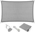 Eden's Decor Straight Flat-Edged Sun Shade Sail Rectangular 13' x 17' Grey by EdensDecorInc