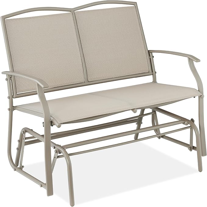 Best Choice Products 2-Person Outdoor Patio Swing Glider Steel Bench Loveseat by BestChoiceProducts