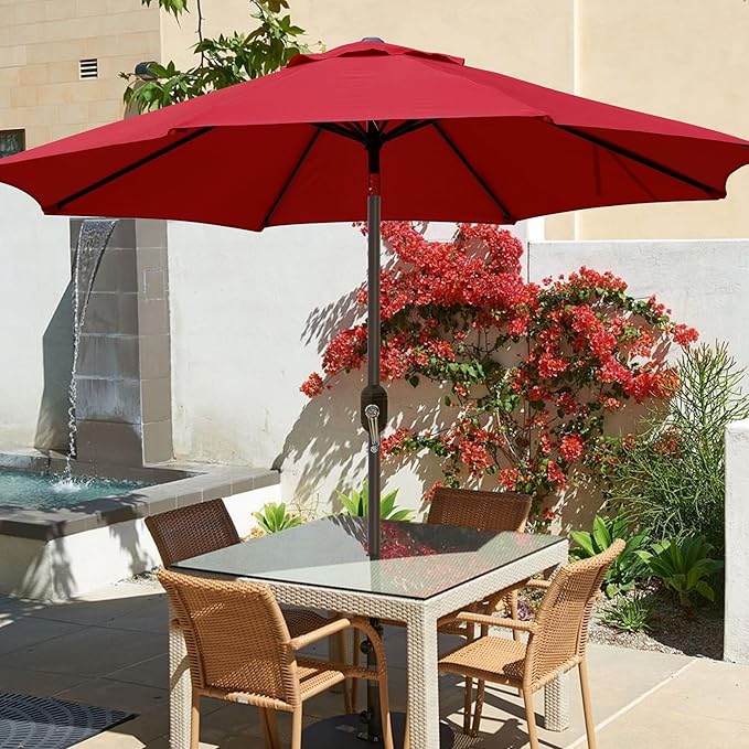 Blissun 9' Outdoor Patio Umbrella, Outdoor Table Umbrella, Yard Umbrella - Image 5