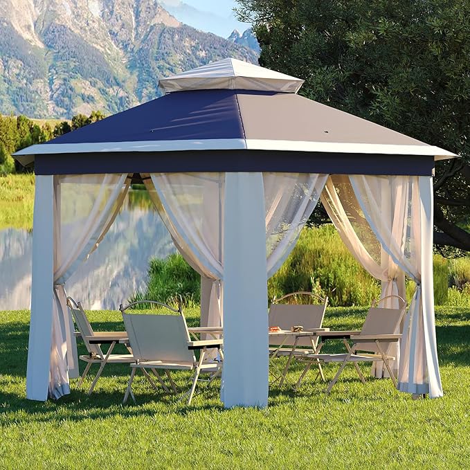 Garvee Pop Up Gazebo Screen Tent, Hexagonal Instant Gazebo Tent by Garvee