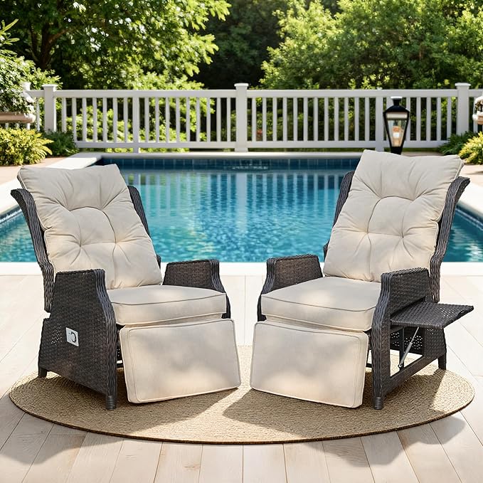 Outdoor Indoor Wicker Recliner by COMLAXFIELD