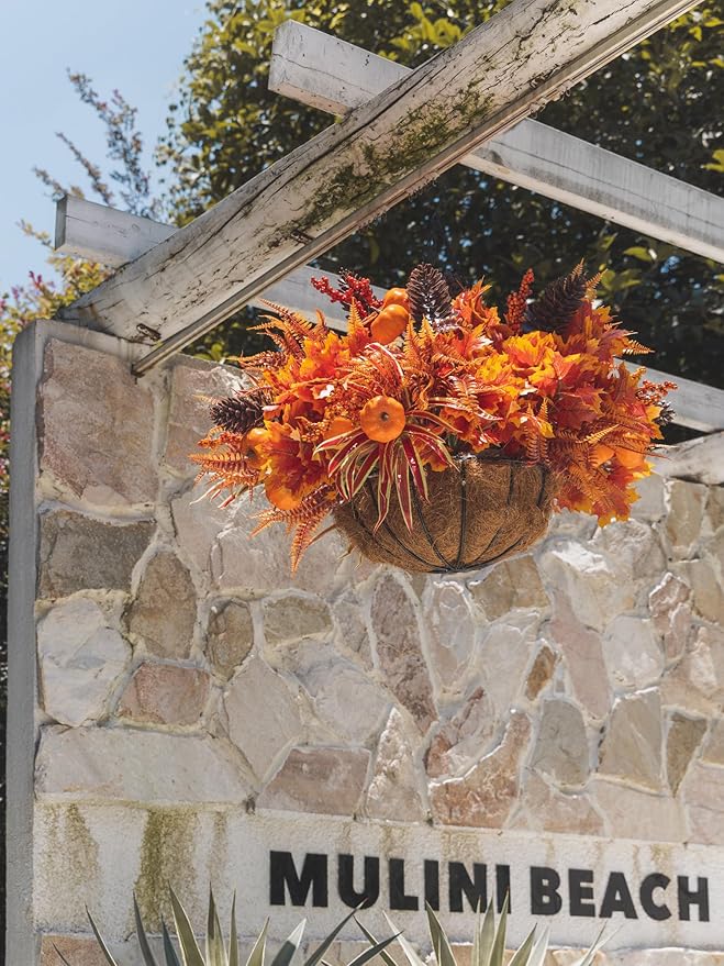 13pcs Outdoor Artificial Maple Leaf Pumpkin Branch - Image 3