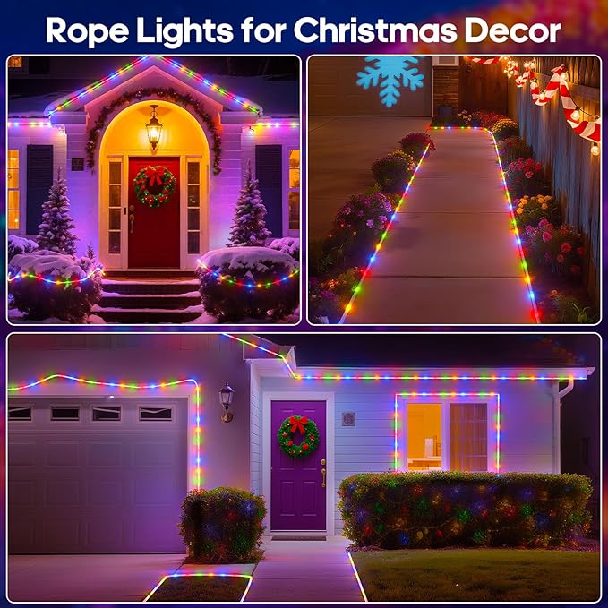 100FT 720 LED Christmas Rope Lights Outdoor Waterproof - Image 3