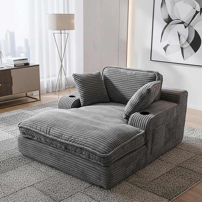 67" Oversized Chaise Lounge Chair Indoor, Soft Boneless Cloud Couch - Image 9