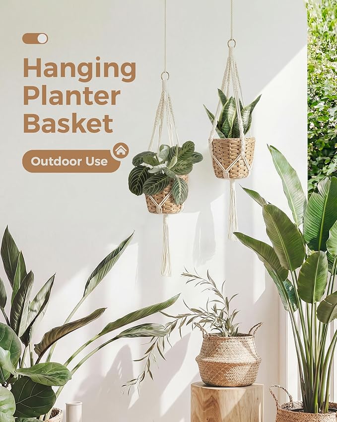 Bamworld Macrame Plant Hanger Indoor Hanging Planter - Image 5