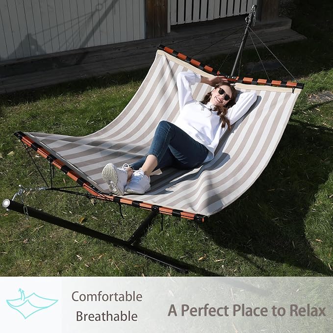 TegerDeger 12FT 2 Person Hammock Large Hammock Quick Dry 450LB Capacity - Image 2