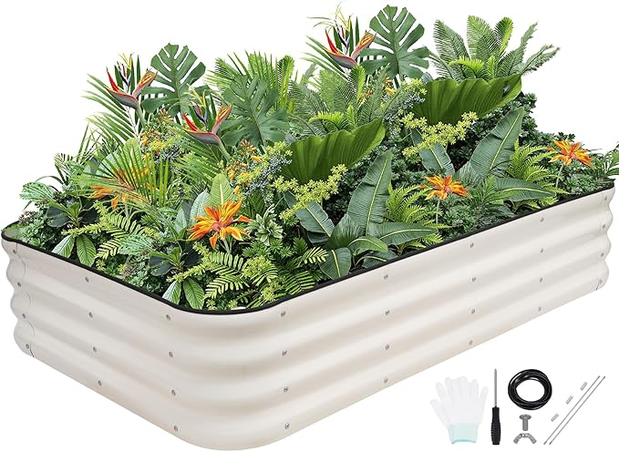 G GOOD GAIN 4-in-1 Adjustable Raised Garden Bed Kit | Galvanized Planter Boxes by GGOODGAIN