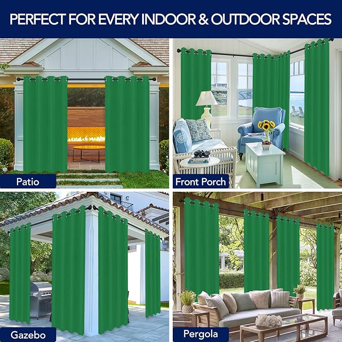 PureFit Outdoor Curtains for Patio Waterproof Weatherproof, UV Resistant - Image 5