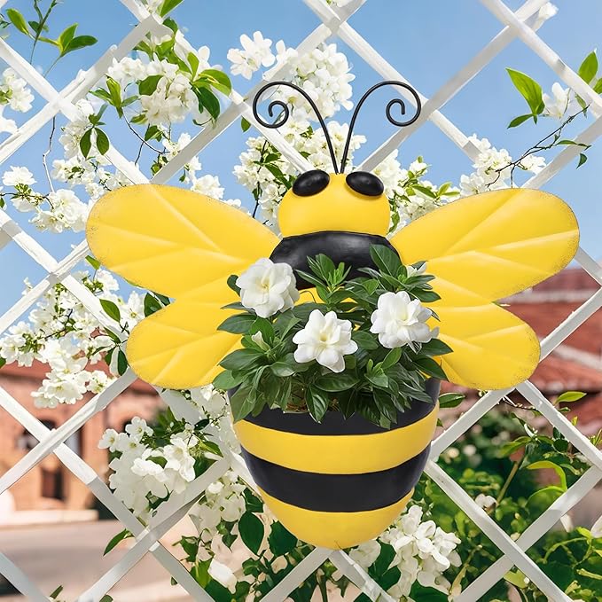 Metal Wall Planter Bee Wall Mounted Planters Small Flower Pot - Image 5